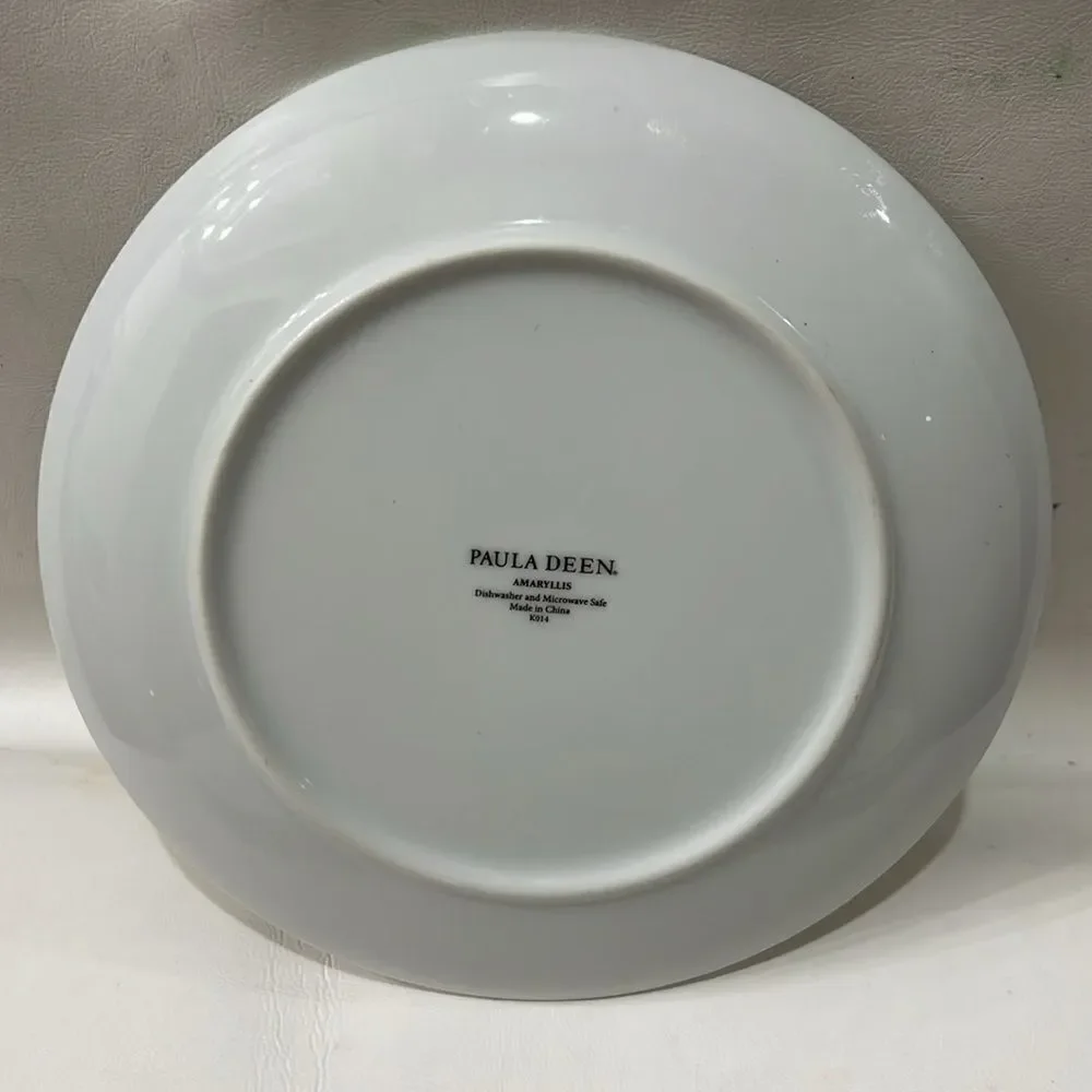 Paula Deen Amaryllis 4 piece plate set salad dessert appetizer spring summer